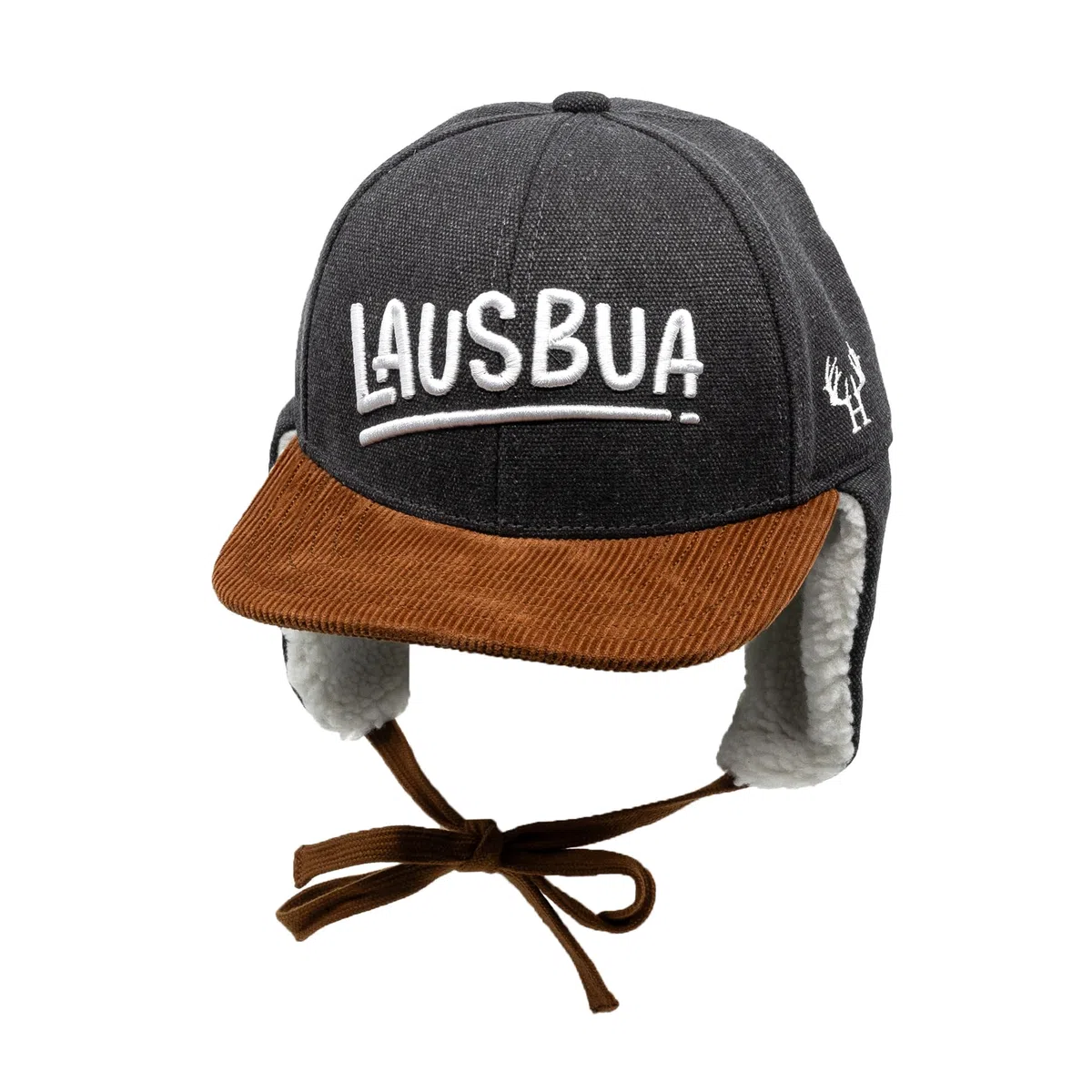 Bayerisches Winter Cap Kinder Lausbua Dunkelgrau Canvas