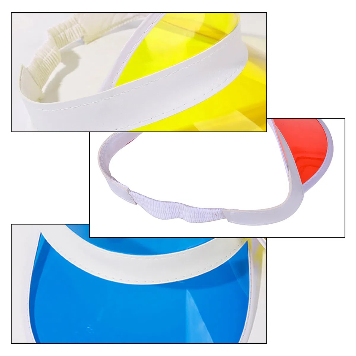 5 Stück Unisex Sonnenvisier, RetroNeon Sonnenblende, Transparente Schirmmütze, 80er Jahre Sonnenvisier, Geeignet zum Radfahren, Laufen, Bergsteigen, Golfen