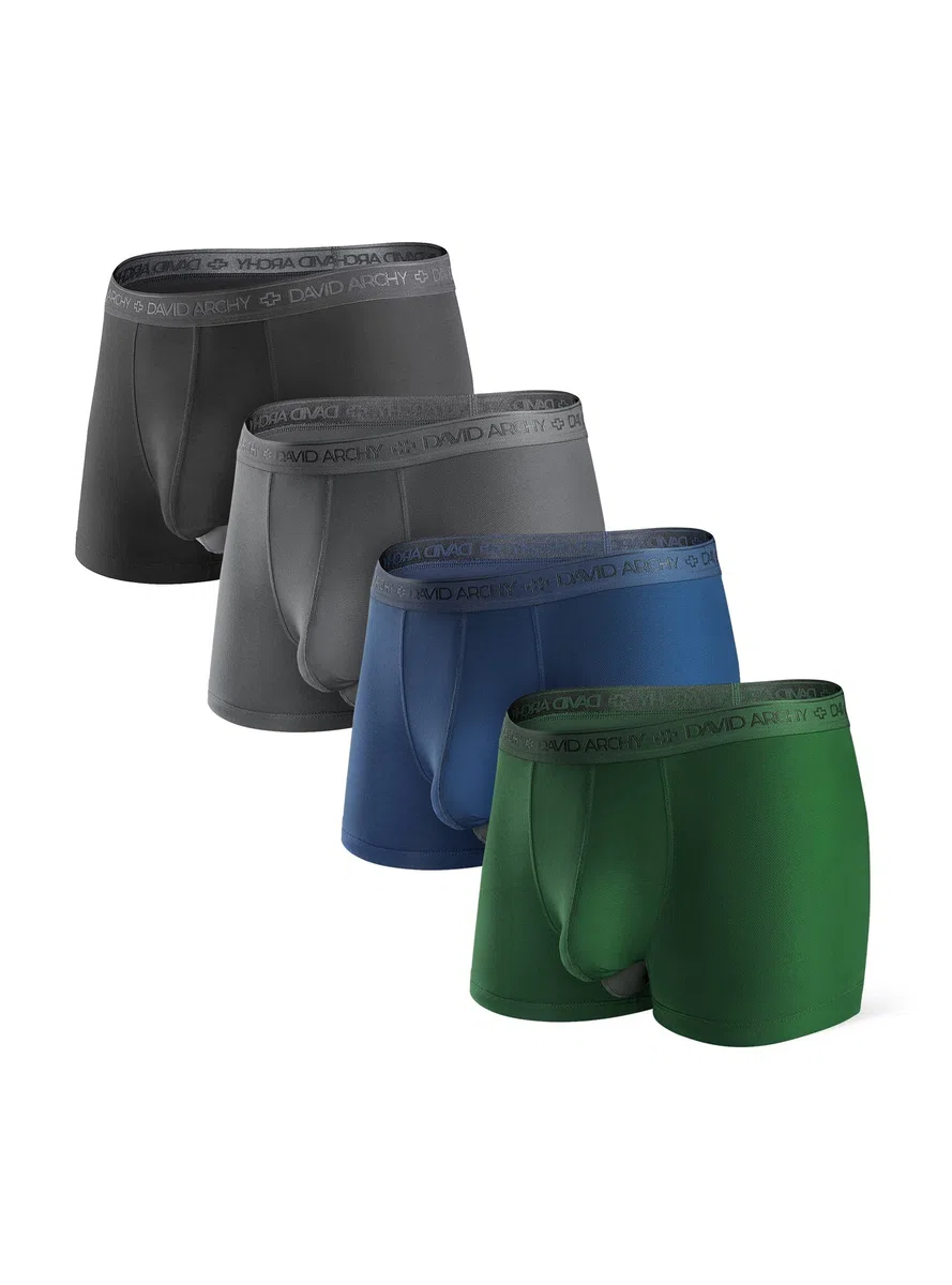 DAVID ARCHY Herren Boxershorts Mehrfachpack, Mirco Modal Stretcken Klassischer Retroshorts, Unterhosen Männer, Unterwäsche Seidig Glatt Feuchtigkeitsableitend 3D-Beutel Boxer Shorts for Men