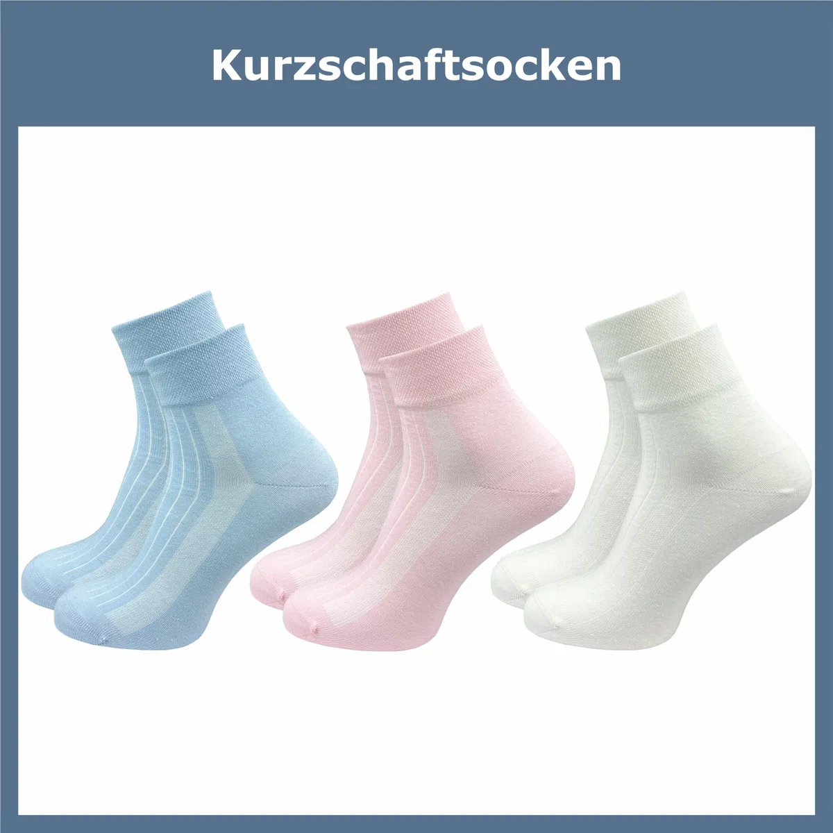 GAWILO Diabetikersocken mit Kurzschaft (6 Paar) | Ohne Gummibund & ohne Naht | Wellnesssocken mit Komfortbund