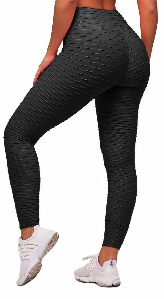 Memoryee Damen Honeycomb Leggings Geraffte Hintern Heben Hohe Taille Push Up Boom Booty Sport Leggings mit Bauchkontrolle Plus Größe Blickdichte Dehnbare Gym Yogahosen