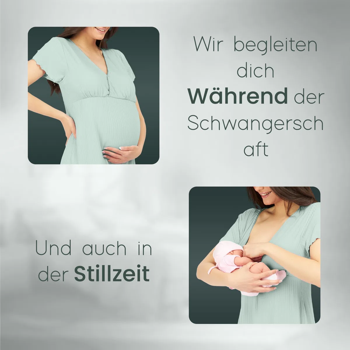 Stillnachthemd, Geburtskleid, geburtshemd, 3 in 1 Stillen, Krankenhaus und Schwangerschaft, Weich und Atmungsaktiv
