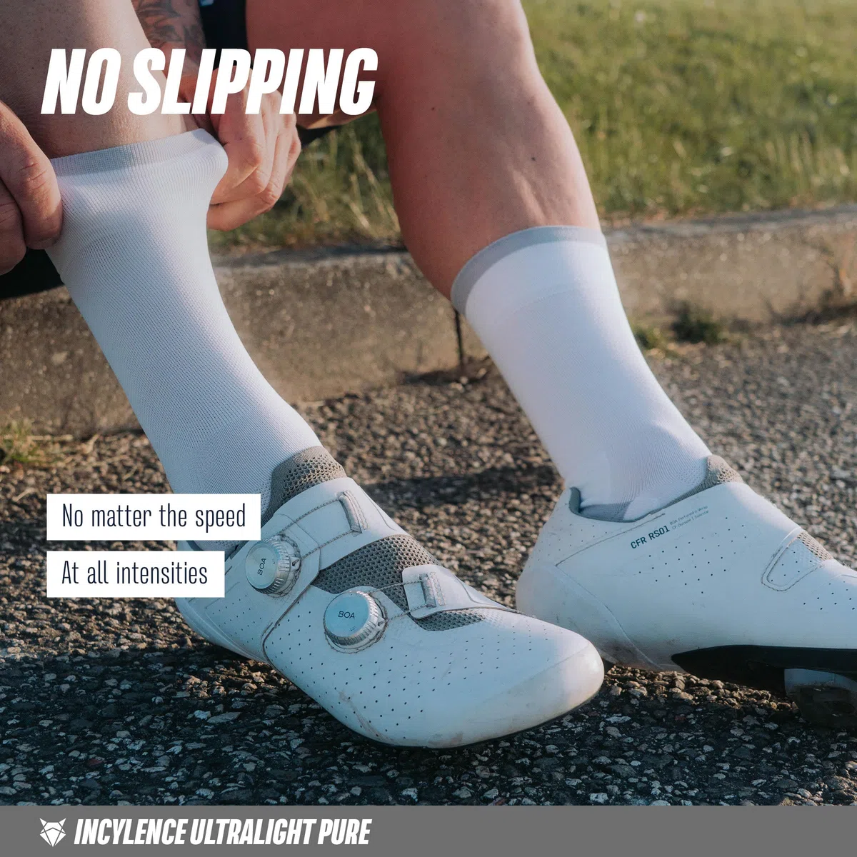 INCYLENCE Rennrad Socken Herren - Ultradünne Fahrradsocken mit leichter Kompression, atmungsaktiv und glatter Zehennaht, 1 Paar