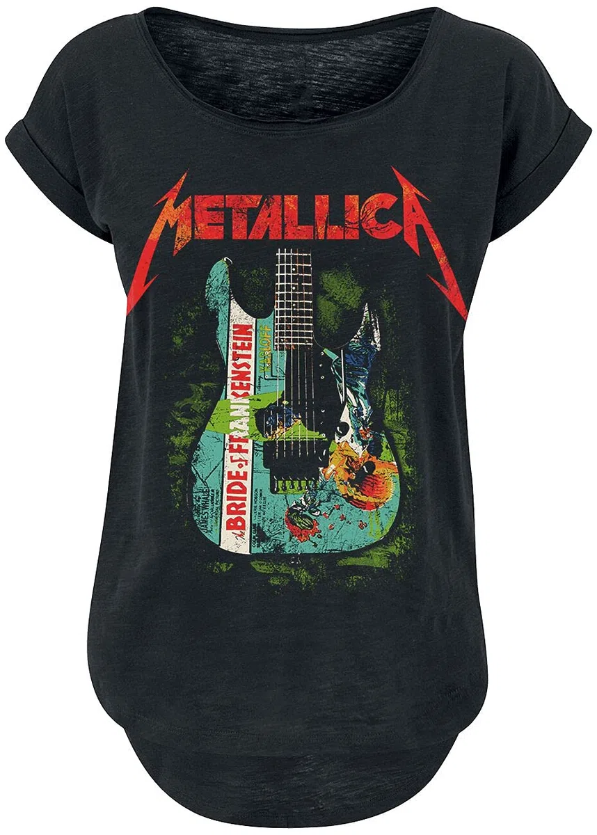 Metallica Bride of Frankenstein Guitar Frauen T-Shirt schwarz Band-Merch, Bands