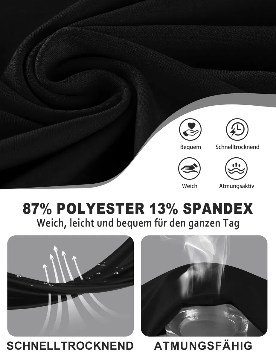 Roadbox Damen Sportoberteil Eng Kurzarm, Schnelltrocknend Laufshirt & Gym Shirt, Leichtes Base Layer Funktionsshirt für Training, Joggen, Pilates & Outdoor