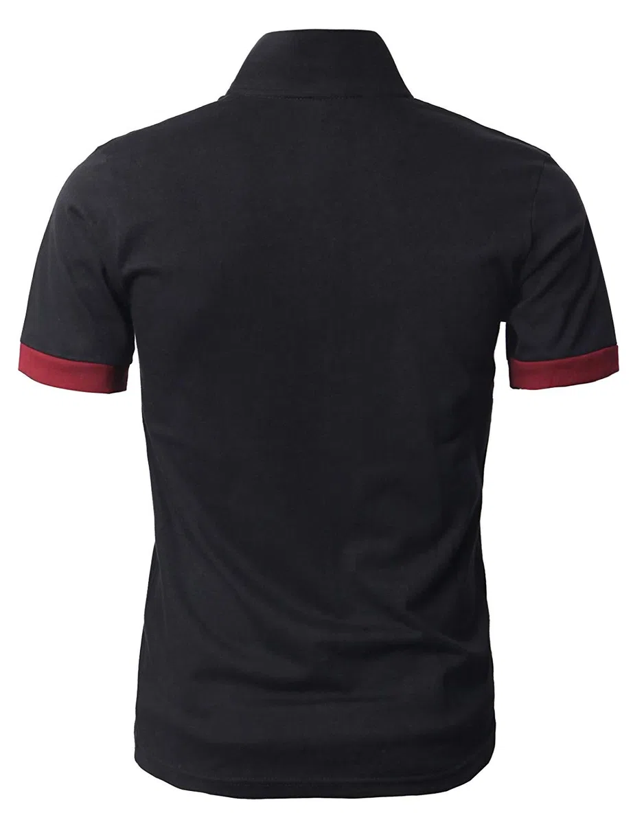 Poloshirt Herren Kurzarm Polohemd Giraffe Stickerei Einfarbig T-Shirt M-3XL