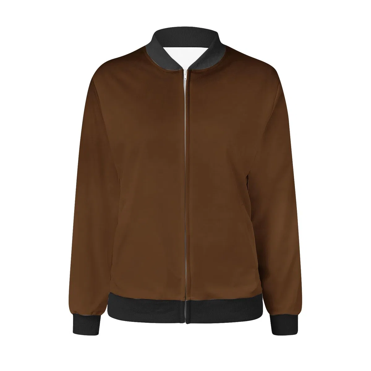 EMATOP Bomberjacke Damen Langarm Casual College Jacke Leichte Elegant Fliegerjacke Bequem Einfarbig Pilotenjacke Zip Up Übergangsjacke mit Taschen Sportjacke Locker Lässig Bikerjacke Outwear