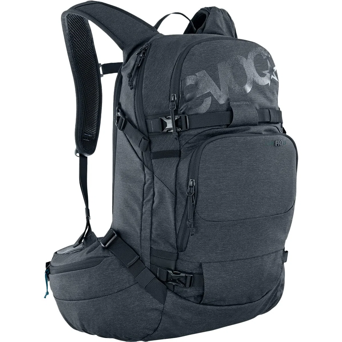 EVOC LINE PRO 20 Touren-Rucksack (LITESHIELD PLUS Protection, Trinkblasenfach, isolierter Schultergurt, Lawinenfach, Ski-Halterung, Snowboard-Halterung, Body Hugging, Hüftgurt)
