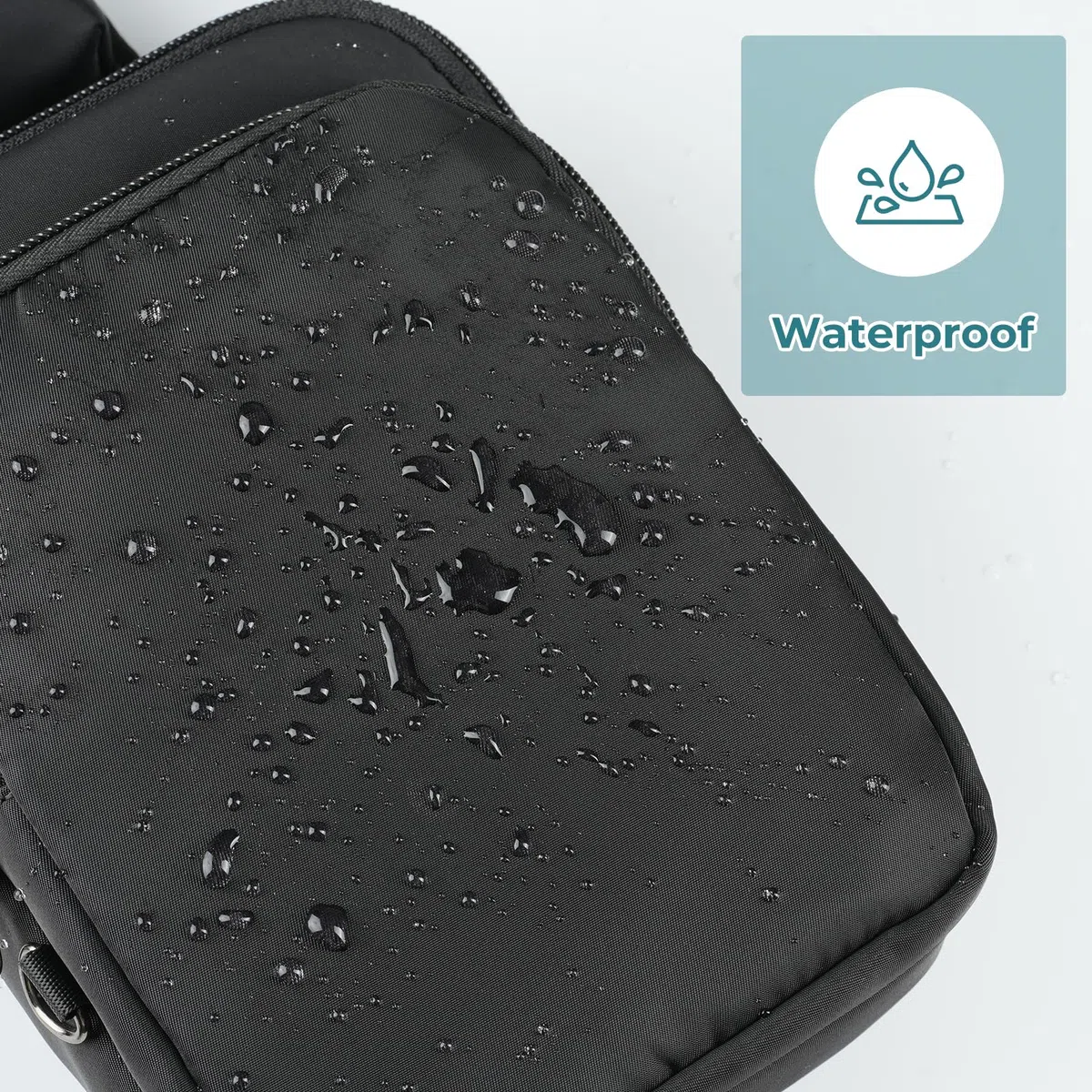 BROADREAM Anti Diebstahl Umhängetasche - Sling Chest Crossbody Bag Brusttasche Herren, Wasserdicht Schultertasche mit Reißverschluss Lock, RFID-Blockierung, Klein Handtasche für Männer Damen
