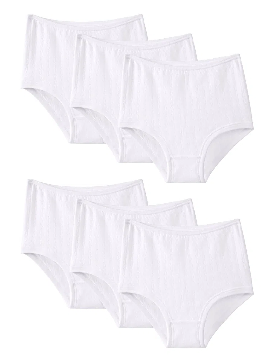 Channo Damen Unterhosen Baumwolle – Klassische hohe Slips für Damen, einfarbig, 6er-Pack