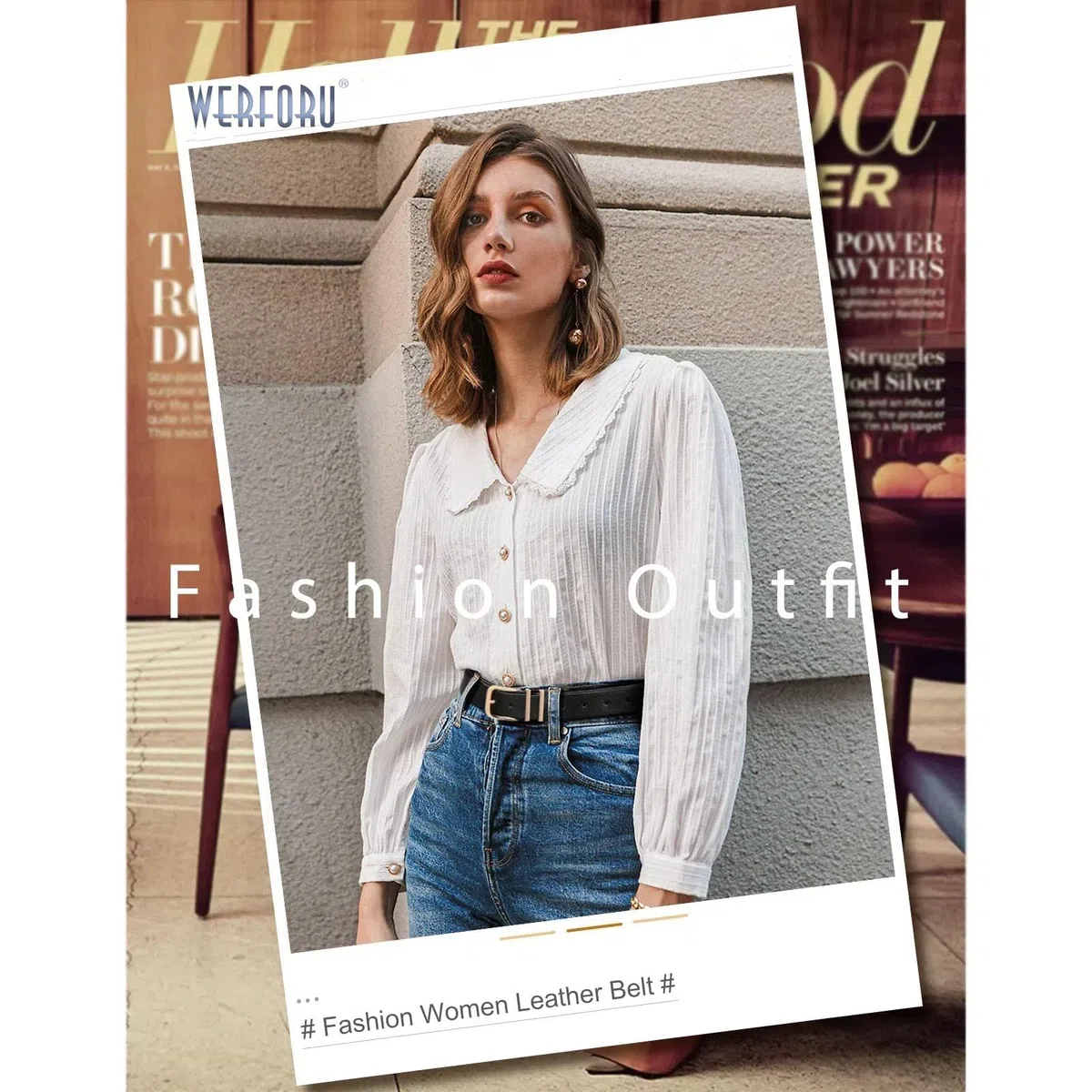 WERFORU 3 Stück Damen Leder Gürtel Mode Nette Taille Gürtel für Frauen Jeans Hosen Kleider
