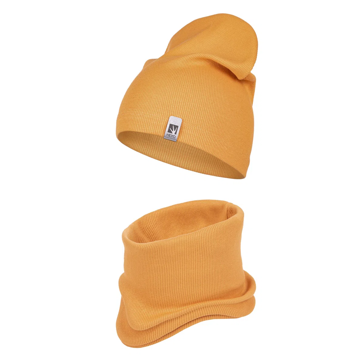 HEYO Kinder Beanie Mütze Schlauchschal Set für Mädchen Jungen Frühling Strickmütze Schal