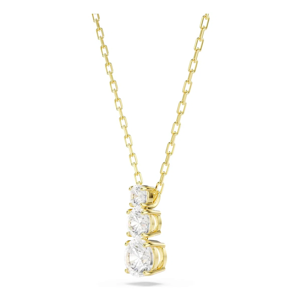 Swarovski Stilla Attract Anhänger Vergoldete Damenhalskette mit Klaren Zirkonia Rundschliff 38-45 cm