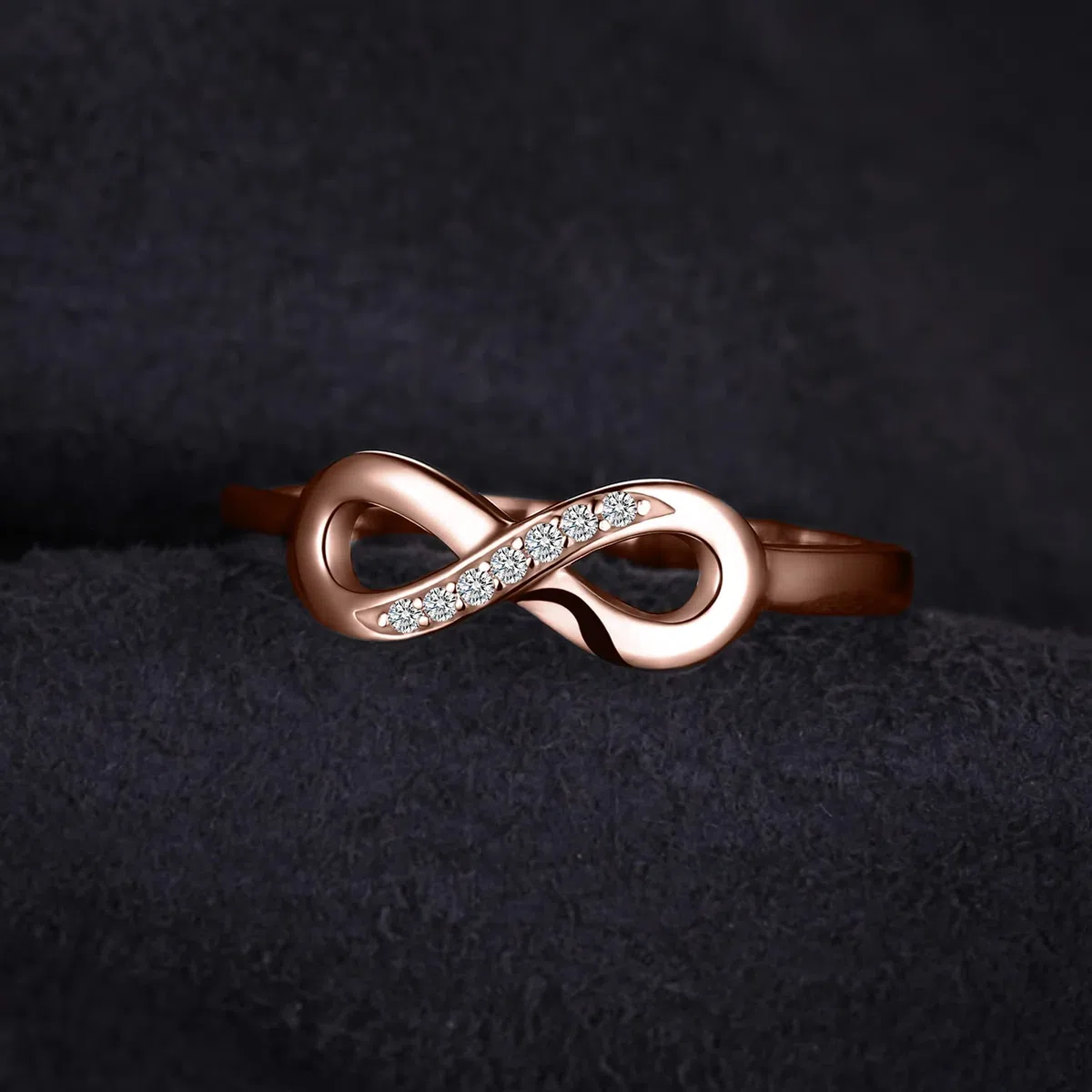 JewelryPalace Wickelring Infinity Verlobungsring Unendlichkeit Promise Eheringe Ring Silber 925 Damen, Zirkonia Silberringe Trauringe Hochzeitsringe Antragsring Ringe, Damen Schmuck Rosegold Gold