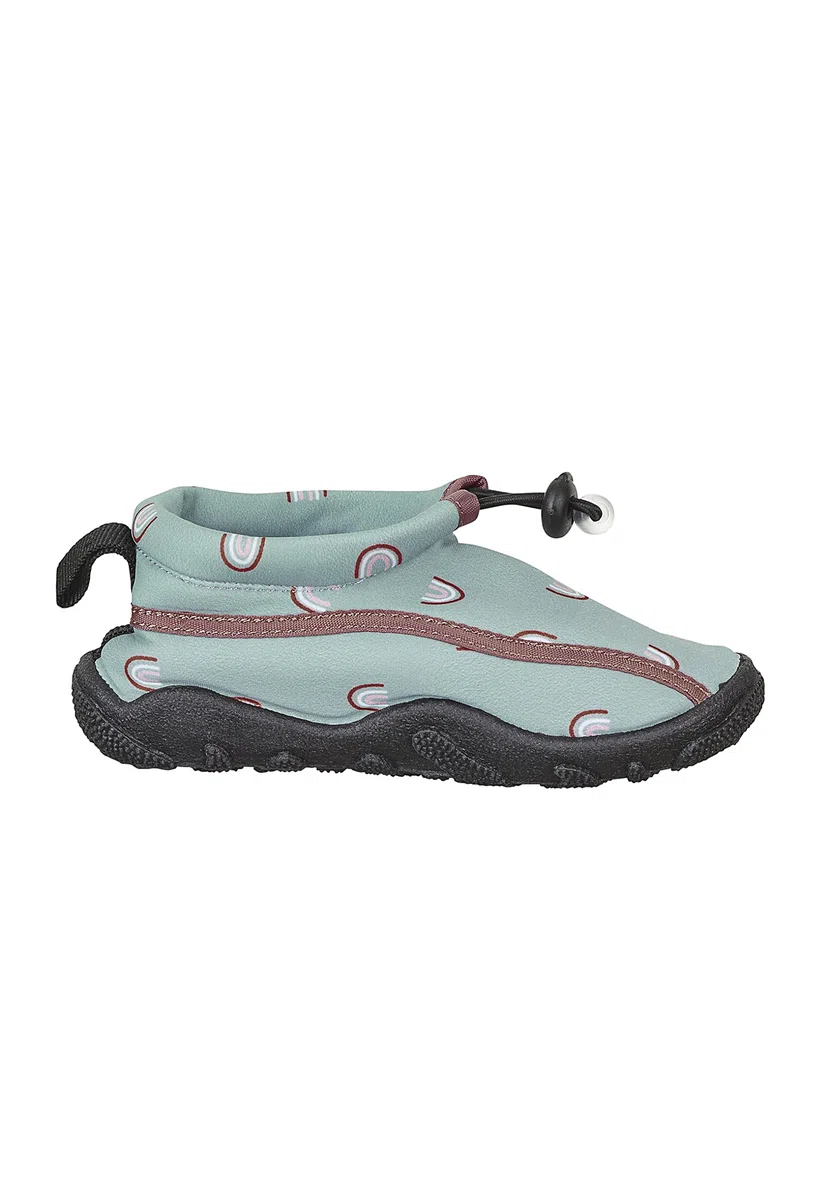 Sterntaler Badeschuhe Regenbogen Print - Kinder Aquaschuhe schnelltrocknend - Mädchen Schwimmschuhe mit Gummiband und Kordelstopper bequeme Strand Slipper