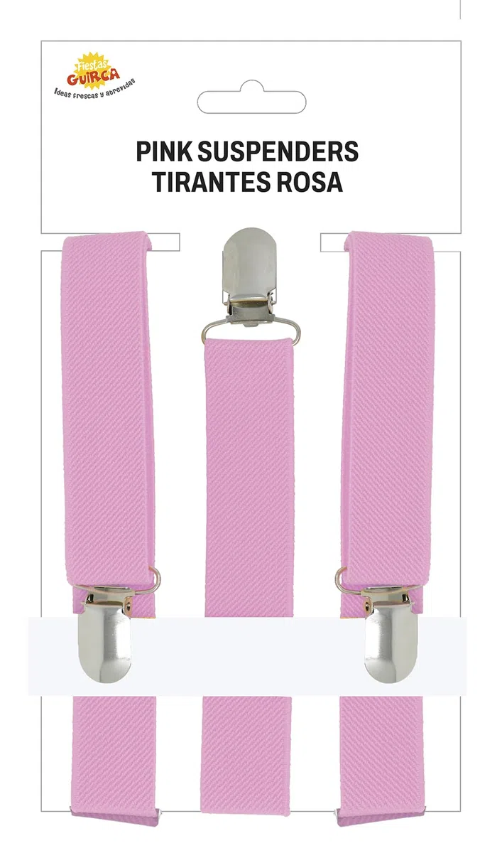 FIESTAS GUIRCA Hosenträger (Einheitsgröße) - Kostümzubehör für Partys und Feiern - Ideal für Karneval, Halloween und Themenveranstaltungen - Erwachsene Unisex, Rosa, One size