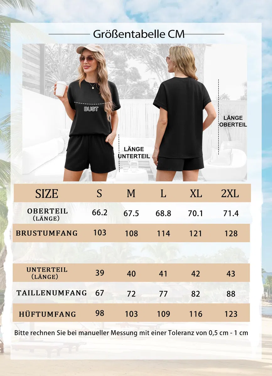 IWOLLENCE Hausanzug Damen Zweiteiler Sport Set Loungewear Damen Tracksuit mit Elastischem Bund und Taschen