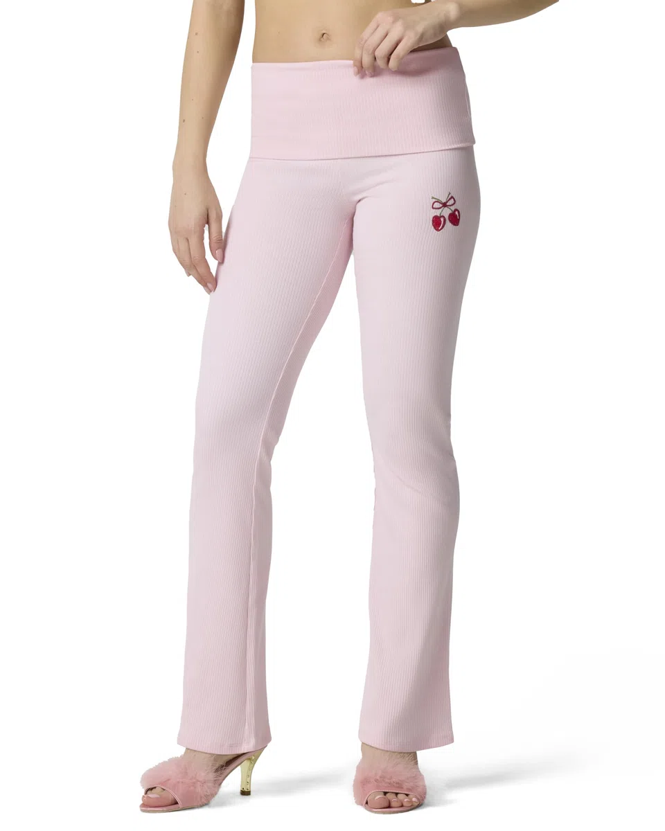 Florence by Mills Damen Yoga-Hose Rib Cherry Foldover Pant