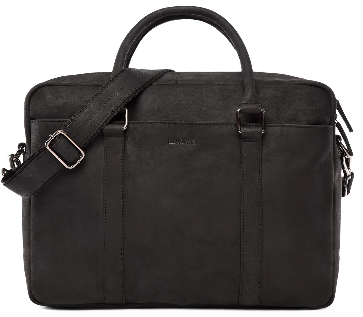 LEABAGS Leder Aktentasche Herren Damen Echtleder Laptoptasche 16 Zoll Umhängetasche Schultergurt Messenger Bag