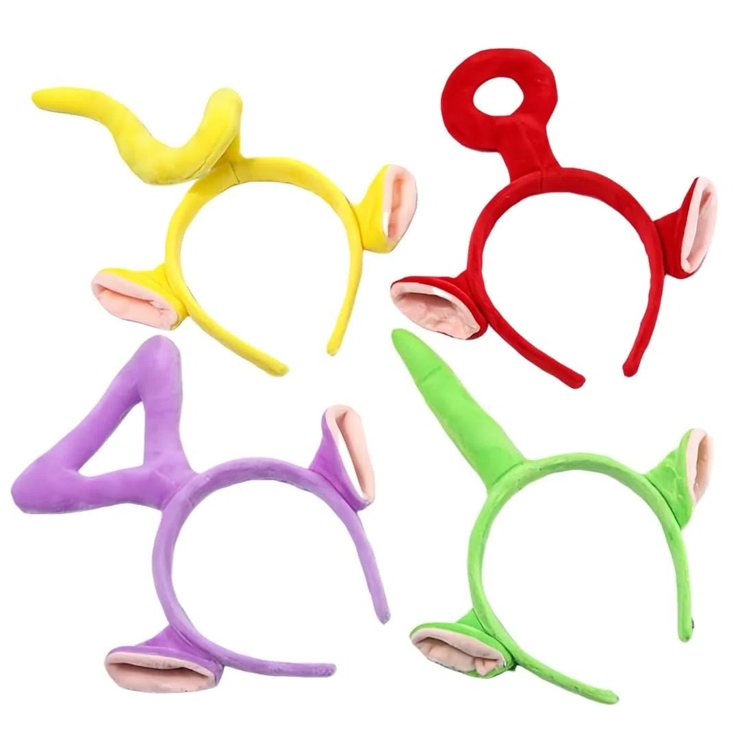 4 Stück Cartoon Nette Styling Haar Hoop the Plüsch Mädchen Haarbänder Waschen Nette Gesicht Kopfbedeckung 3D Haarnadel Haarband Haarschmuck für Kinder Karneval Kindertag