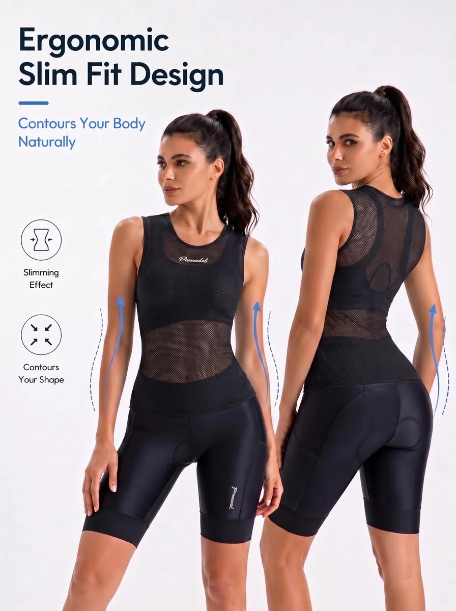 Przewalski Sport Tank Top Damen, Atmungsaktiv Baselayer Damen Fahrrad, Radtrikot Damen für Laufen und Radfahren