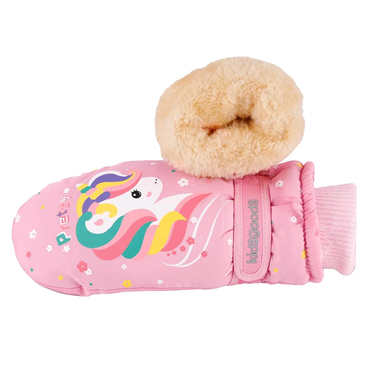 KAKU NANU Kinder Handschuhe Winter 2-6 Jahre Skihandschuhe Wasserdicht Warme Fleece Cartoon Kinderhandschuhe Outdoor Handschuhe Kinder Junge Mädchen Blau Rosa