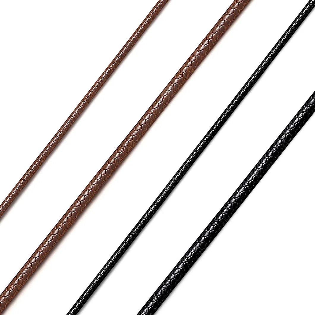 Richsteel Lederkette Herren Leder Halskette Choker für Damen 2/3mm breit Schwarz/Braun mit Drehverschluss Schmuck 40/46/50/56/61/66/71/76 cm Geeignet für Männergeschenke