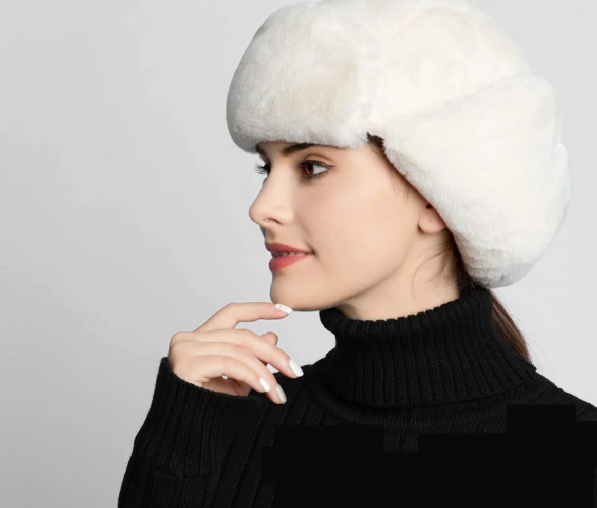 OneChance Damen Warme Wintermütze mit Ohrenklappen,Fellmütze,Kunstfellmütze,Hält Warm Beim Skifahren,Schlittschuhlaufen und Anderen Outdoor-Aktivitäten Erhältlich