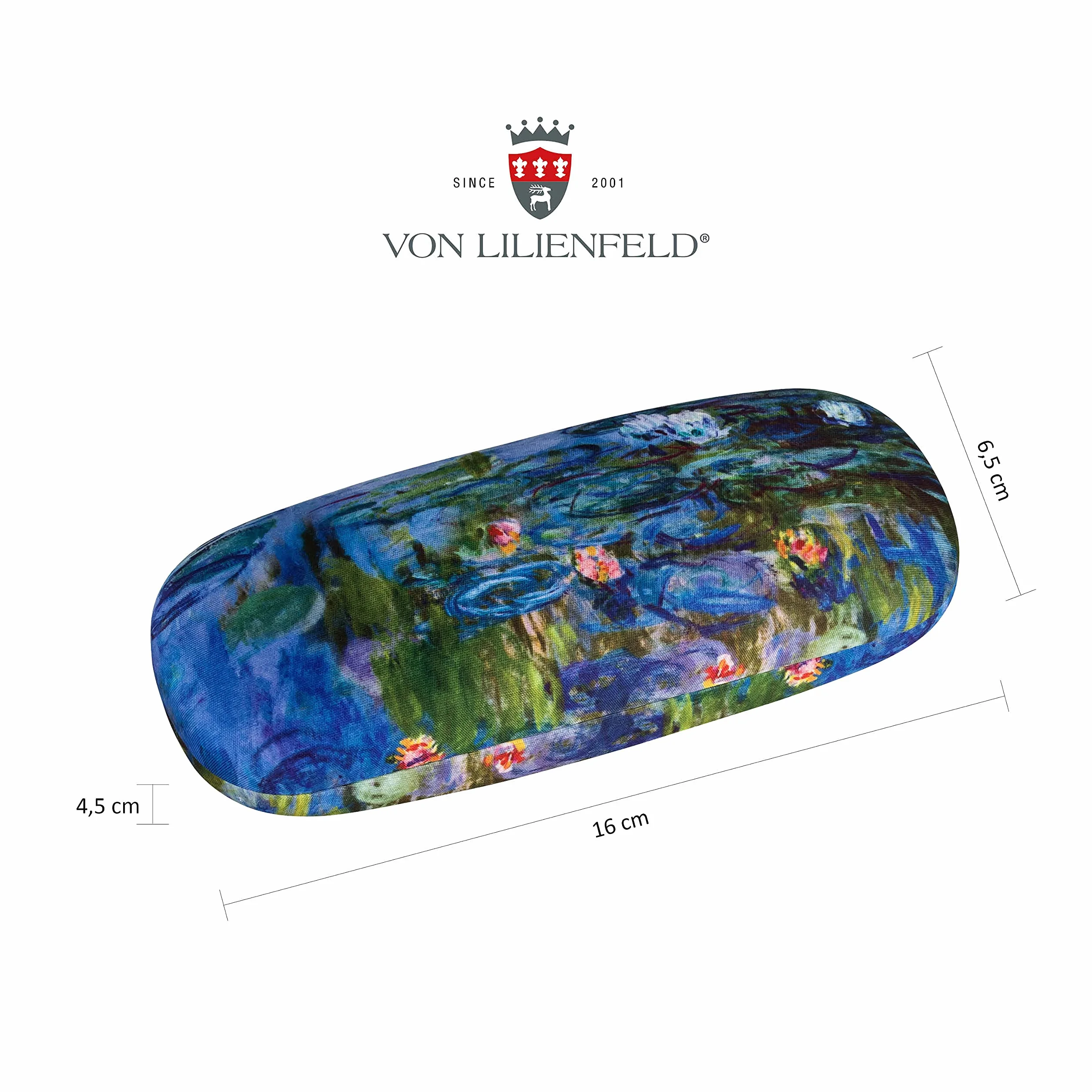 VON LILIENFELD Brillenetui Motiv Kunst Etui Brille Mikrofaser Brillenputztuch Brillenbox Stabiles Hardcase Set mit Stoff bezogen