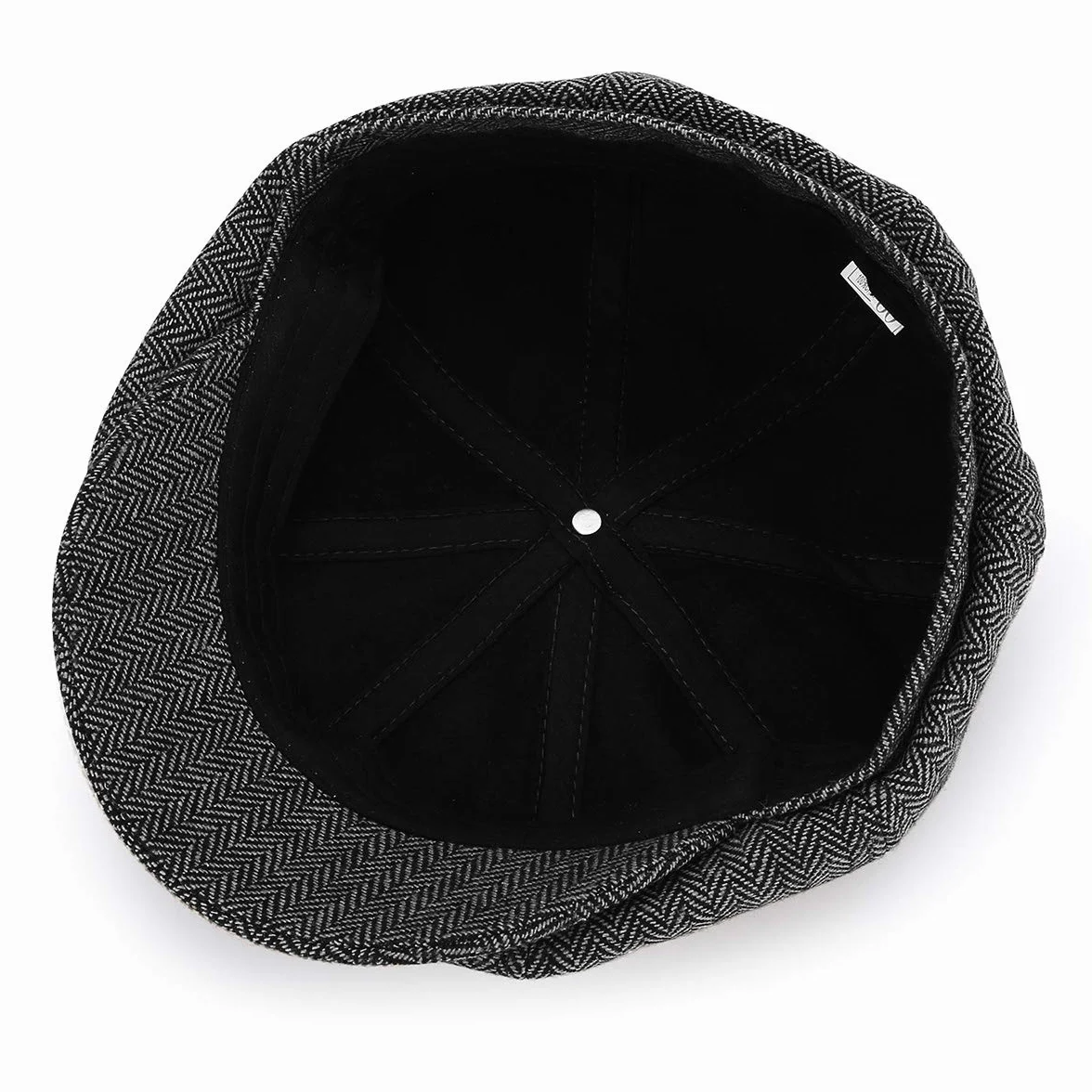 Newsboy Stil Tellermütze Schirmmütze Herren Damen - 8 Panel Peaky Fischgräten Tweed Retro Schiebermütze Schlägermütze Gatsby Cap - 56cm, Kaffee