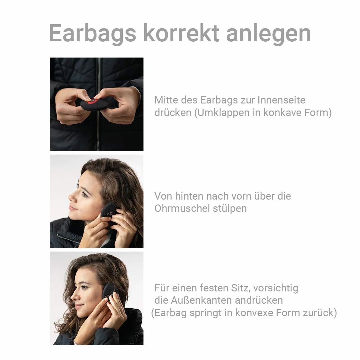 LIERYS Earbags Ohrenwärmer Damen Herren Fleece Gefüttert Schutz vor Wind Kälte Ohrenschützer 3 Größen Herbst Winter