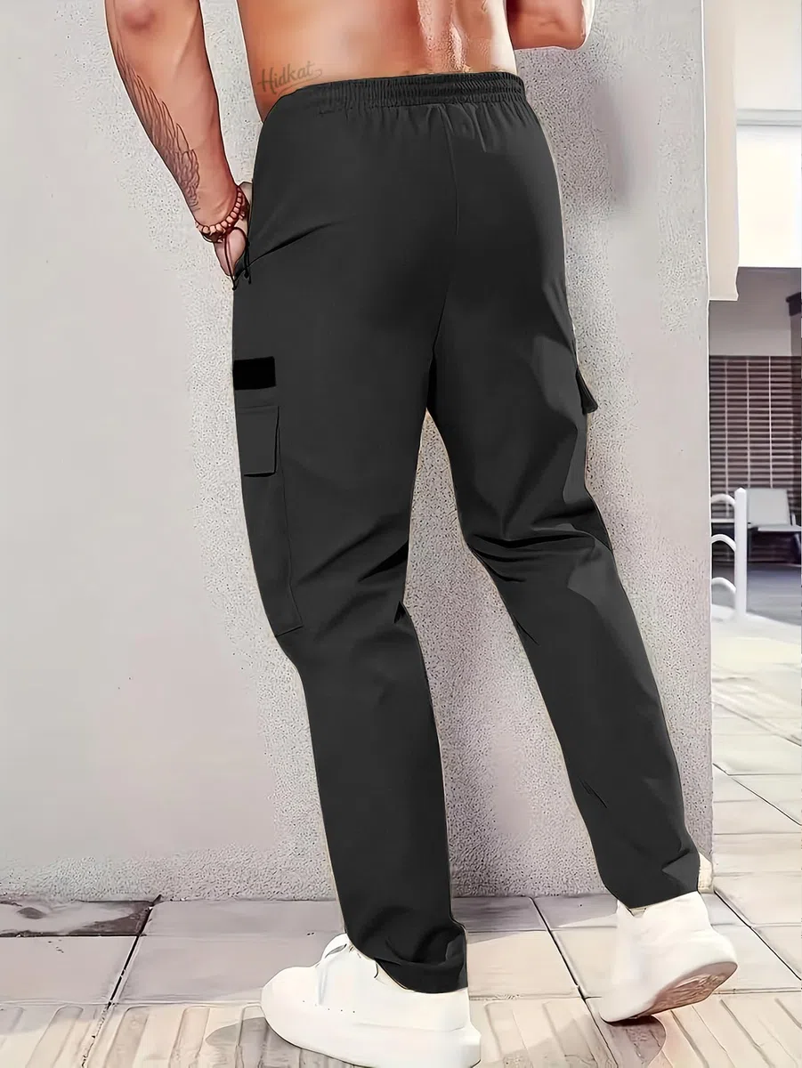 Hidkat Herren Outdoor Cargohosen leicht schnelltrocknend Wanderhosen Jogger mit elastischem Bund vielen Taschen für Reise Freizeit Alltag