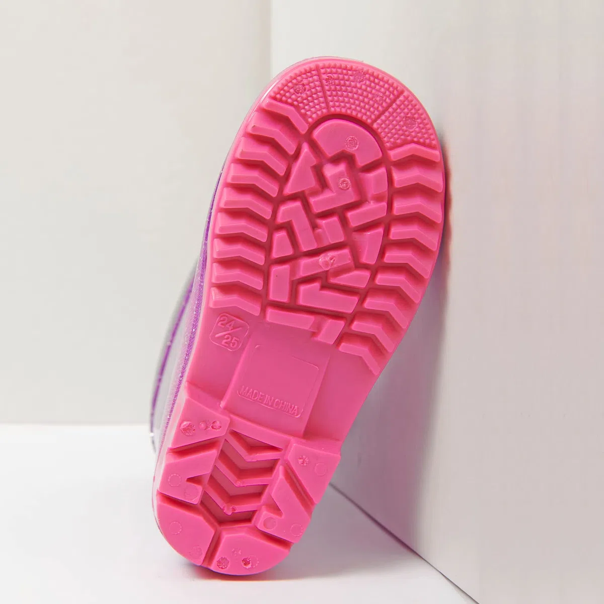 PERLETTI Kinder Einhorn Gummistiefel Rosa mit Glitzern - Wasserdichte Regen Stiefel Regenstiefel mit Rutschfeste Sohle und Silber Rand Reflektierend - Unicorn Stiefeletten Mädchen
