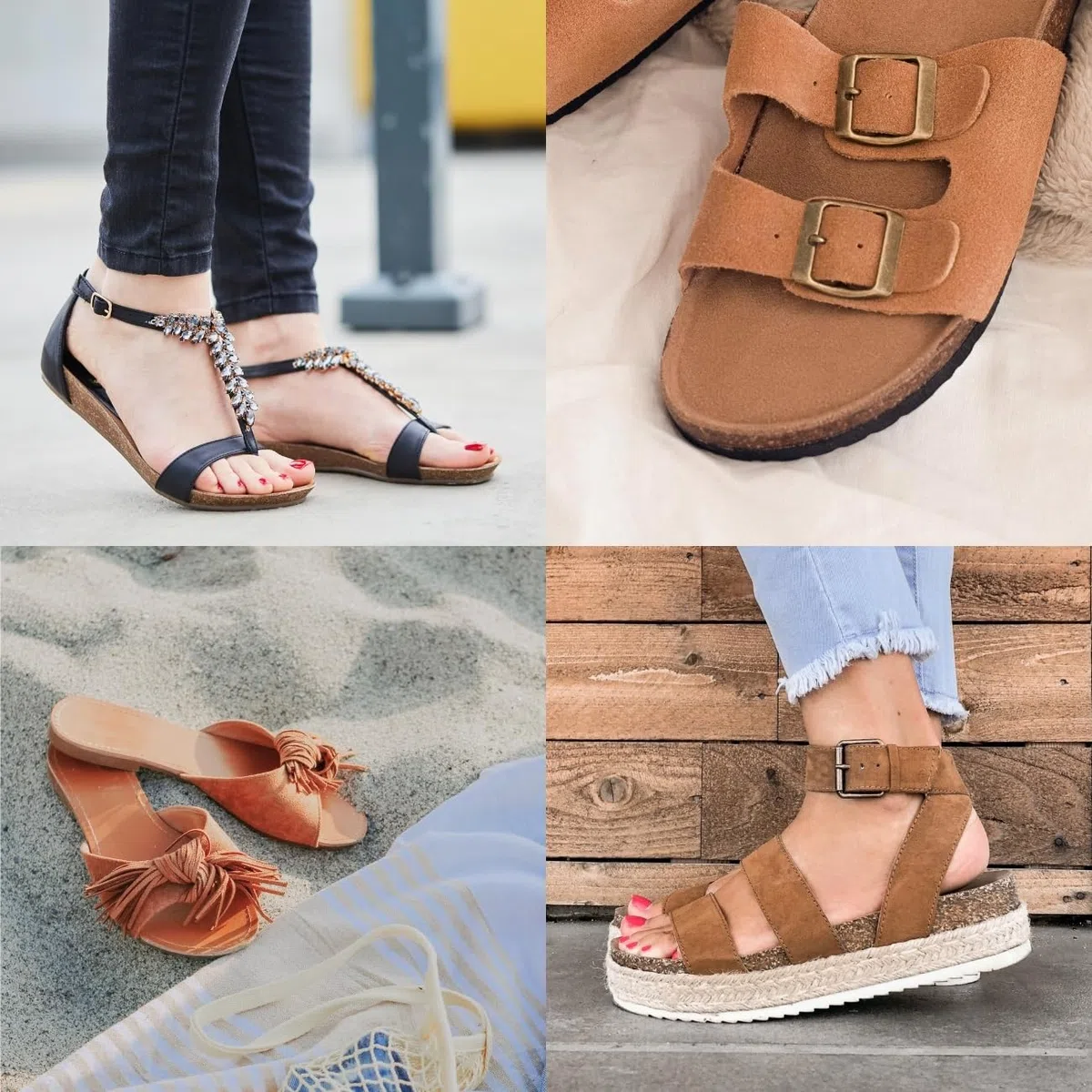 SOLITAIRE Kork-Sandalen Reinigungs- und Pflegeset 4-tlg., Reinigung und Pflege von Sandalen, Hausschuhen und offenen Schuhen mit Korksohlen. Inkl. Sandalen-Reiniger, Korkpflege, Bürste Mikrofasertuch