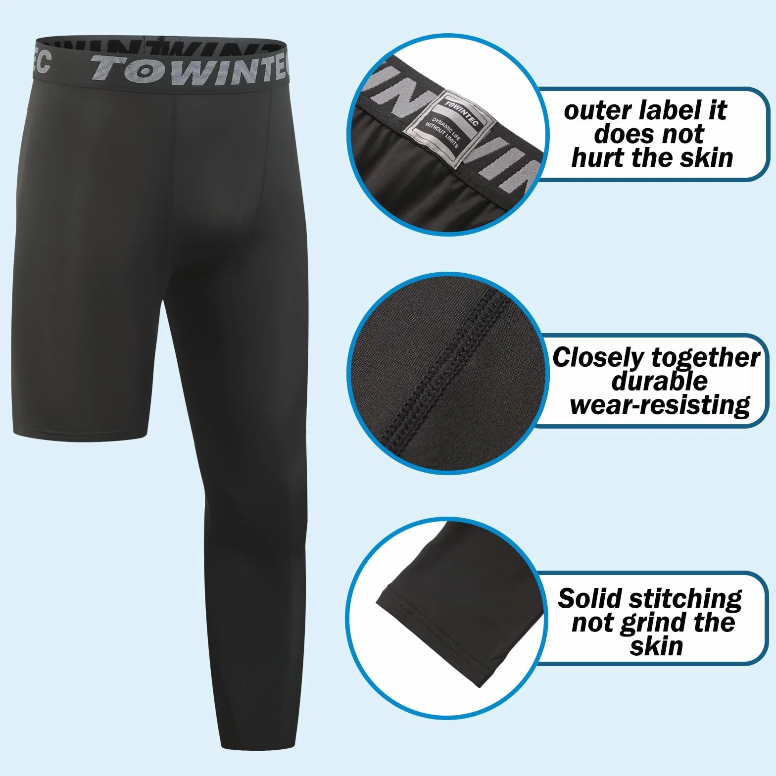 Einbein-Kompressionshose Kinder Jungen Leggings Laufhose Teenager Langlang Atmungsaktiv Einbeinige Unterhose Trainingshose für Athletisches Sportliches Basketball Fußball Training