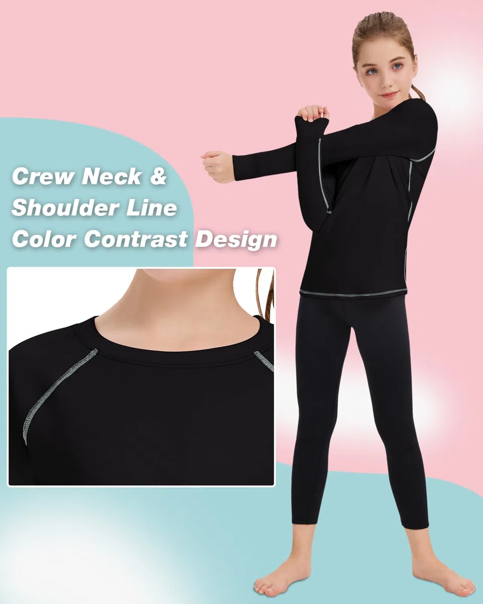 Soneven Thermo Langarmshirts Mädchen Pullover Jungen Unterwäsche Kinder Langarm Sportshirt Long Sleeve Unterhemden Thermo Oberteil