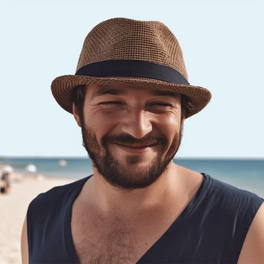Strohhut, Fedora für Herren, Damen, Kinder, Trilby-Design, Sonnenschutz