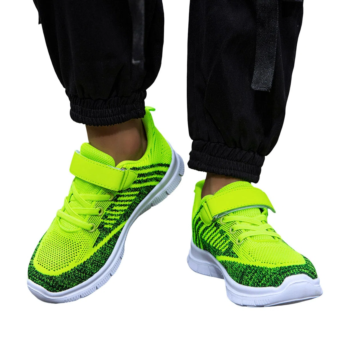 Sportschuhe Kinder Jungen Mädchen Modische Ganzjahres Hallenschuhe Turnschuhe Leicht Mesh Straßenlaufschuhe Atmungsaktiv Laufschuhe Flach Dicker Boden rutschfest Klettverschluss Sneaker