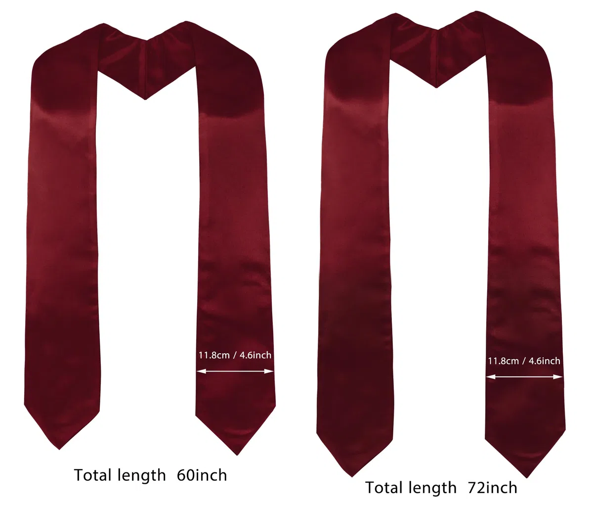 GraduatePro Abschluss Stola Kirche Priester Chor Stahl 152/183 cm Erwachsene Unisex 60"/72" 16 Farben