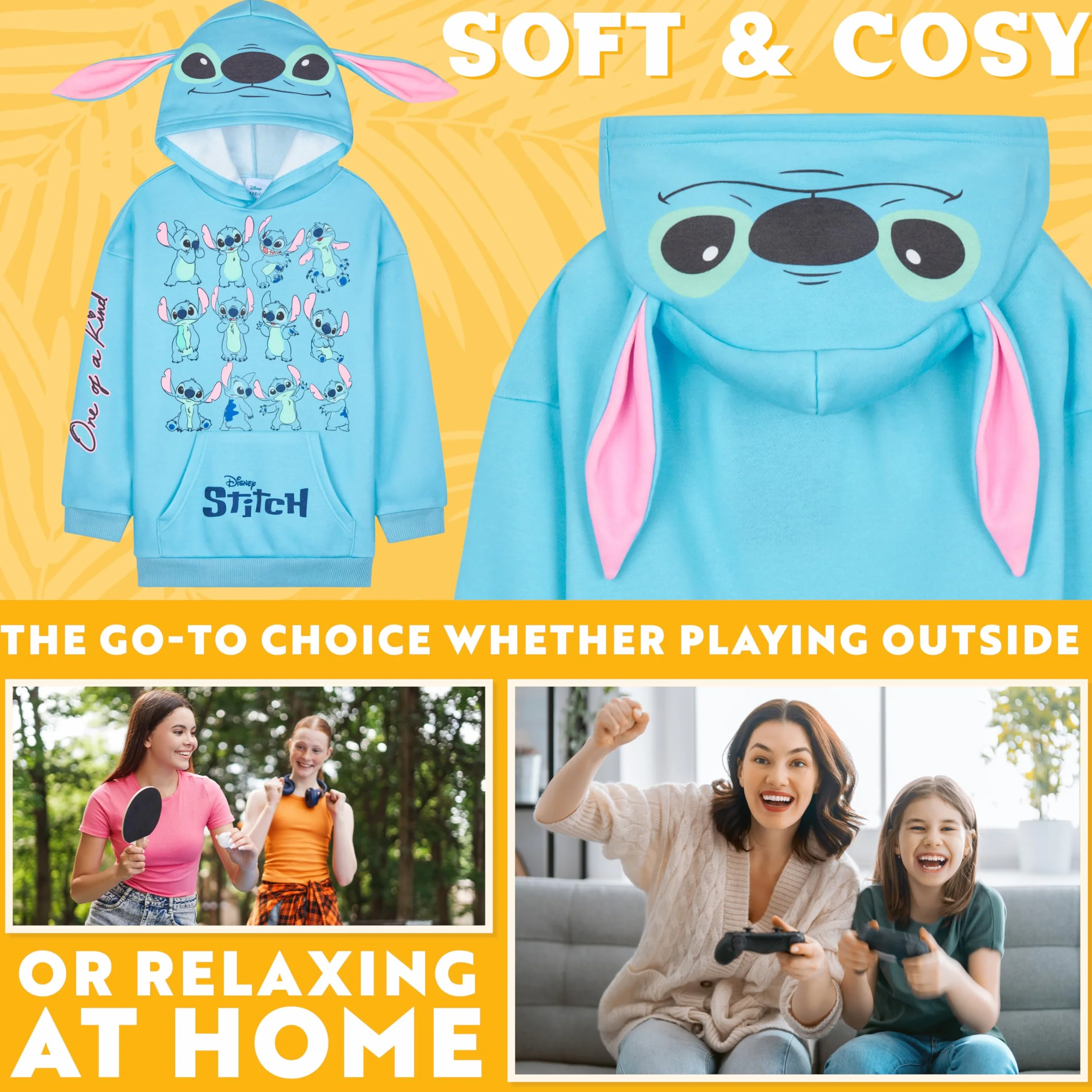 Disney Stitch Hoodie Mädchen Kuscheliger Pullover Kinder Teenager Jumper Sport Freizeitbekleidung Geschenk für Mädchen