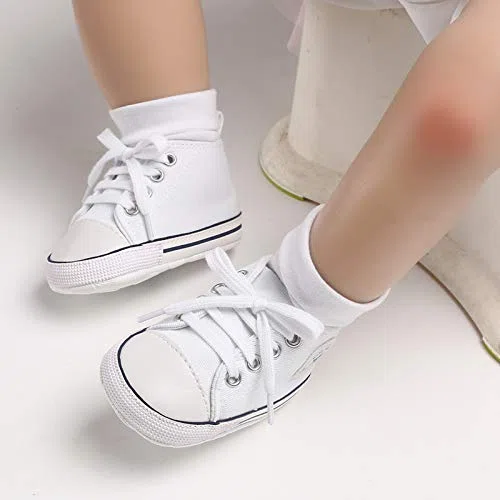 Baby Mädchen Jungen Turnschuhe Kleinkind Schuhe Canvas Erste Wanderschuhe Neugeborene Anti-Rutsch Prewalker Turnschuhe