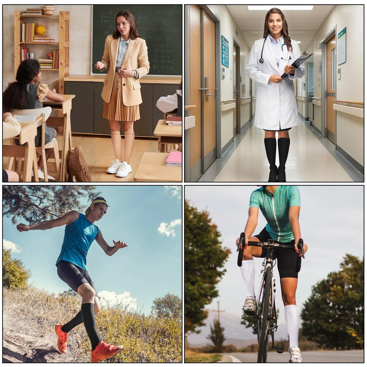 kompressionsstrümpfe,Kompressionssocken (2/4/6/7 Paar) für Damen und Herren 15-20 mmHg Stützstrümpfe ist am besten für Leichtathletik, Laufen, Flugreisen