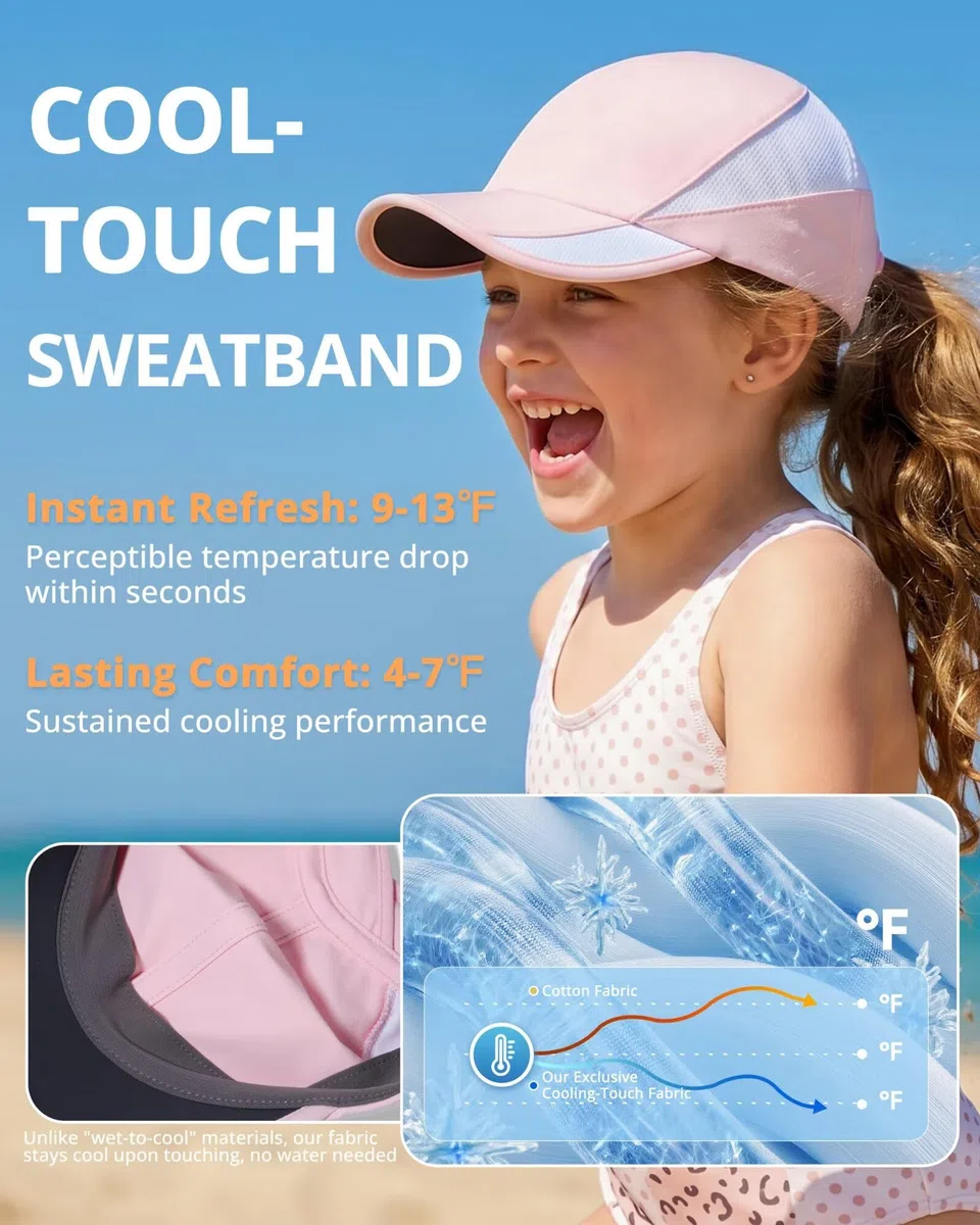 GADIEMKENSD Mädchen Baseball Cap mit Pferdeschwanz und atmungsaktives Mesh, kühlende Sommermütze, UPF 50+ Sonnenhut für Kinder, Mädchenkappe für den Sommer im Freien und in Innenräumen