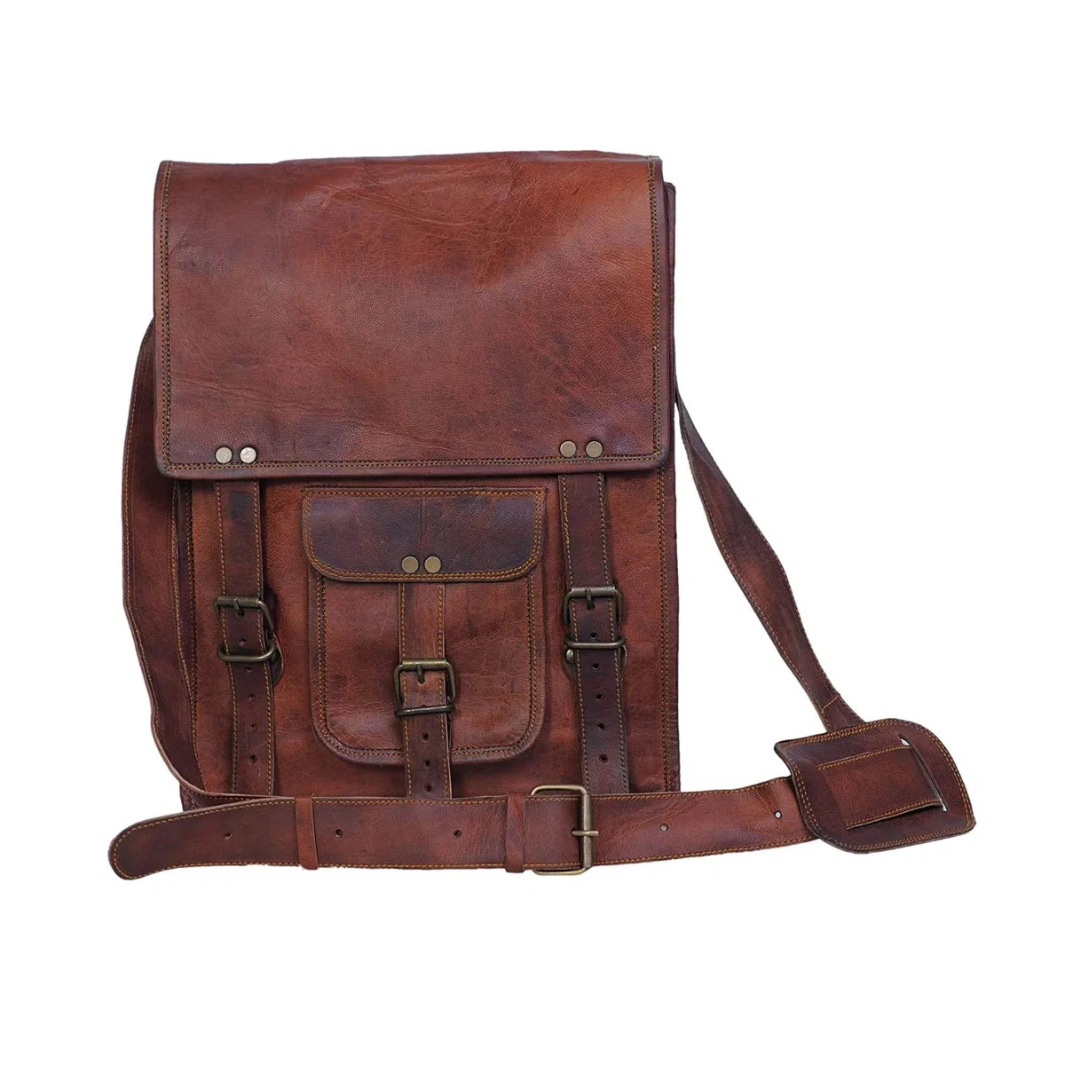 Komal's Passion Leather 11 Inch iPad Messenger Satchel Bag aus robustem Leder
