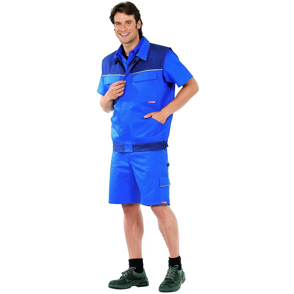 Planam 2370 Highline Herren-Shorts - Optimale Sicherheit und Komfort - Farbe: Königsblau/Marine/Zink - Größe: 48