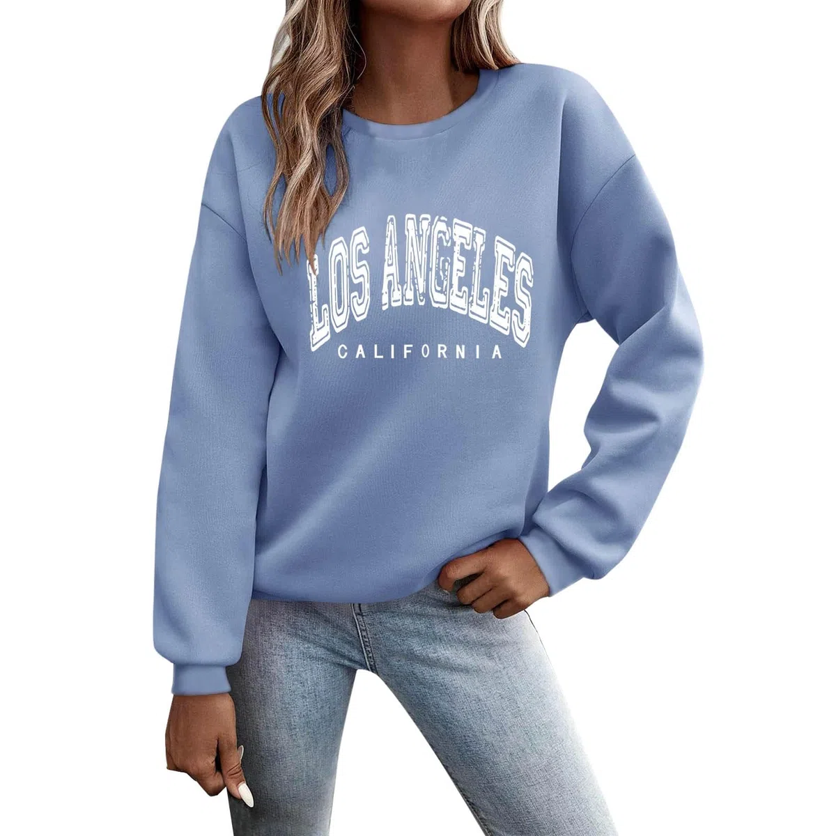 Pullover Damen Sweatshirt Briefe Drucken Elegant Basic Langarmshirt Rundhals Pulli Herbst Winter Frauen Buchstaben Druck Locker Casual Oberteil Sport Streetwear Sweatshirts ohne Kapuze Bluse Tops