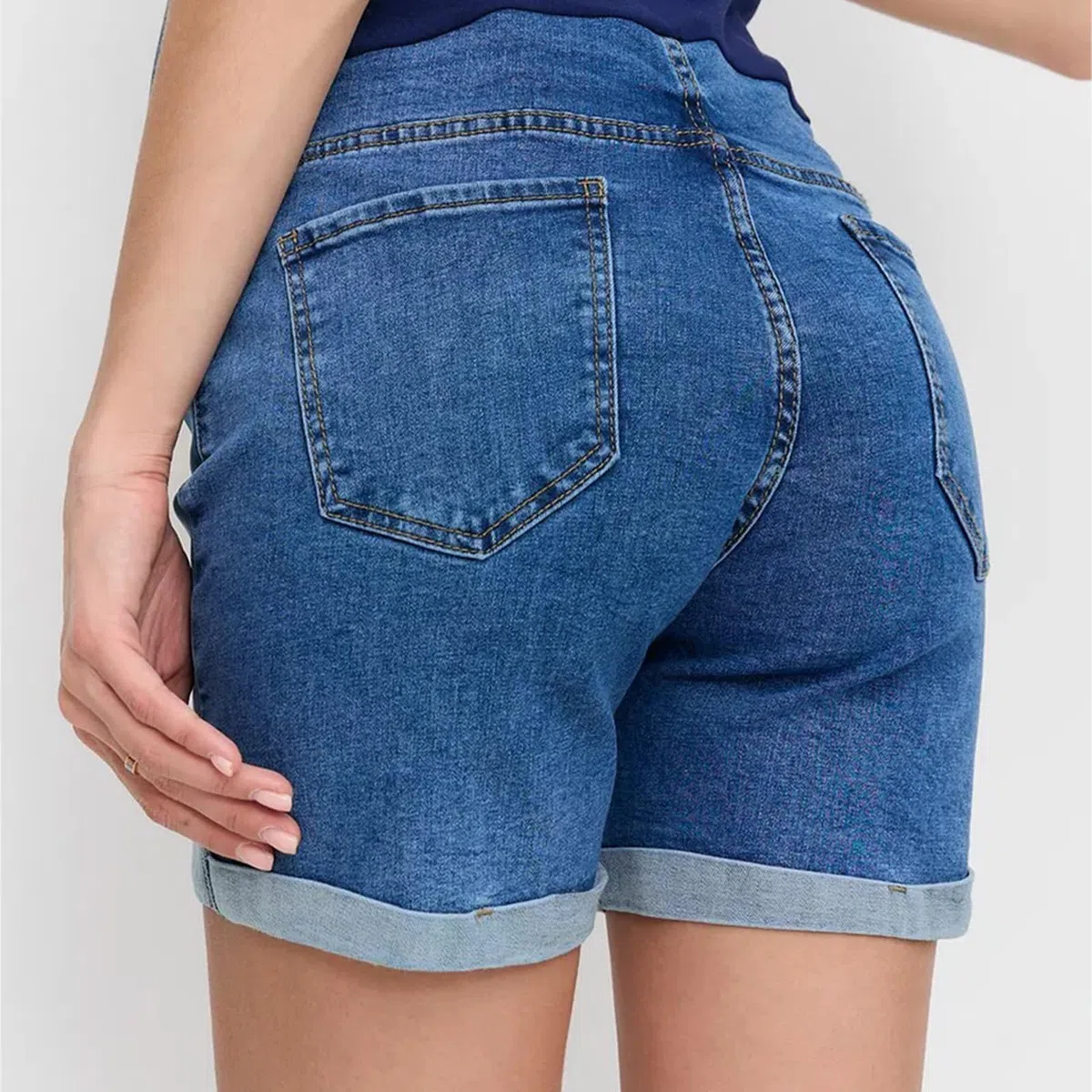inhzoy Schwangerschaft Sommer Shorts Schwangere Damen Jeans Slim Fit Denim Shorts Bermuda Umstandsjeans Über Dem Bauch Elastisch Freizeit
