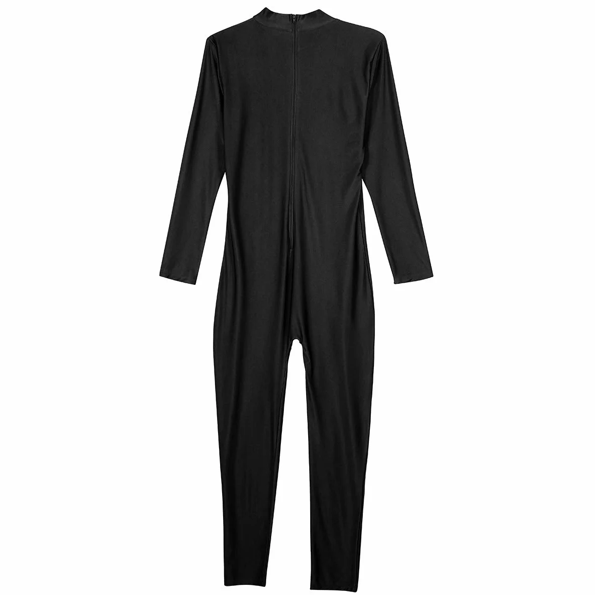 dPois Herren Jumpsuit Lang Overall Langarm Ganzkörperanzug Bodysuit mit Stehkragen Zipper Sport Body Gymnastikanzug Stretch