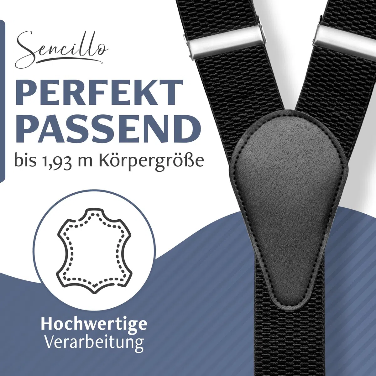 Sencillo Hosenträger Herren mit Starken Clips Y-Form