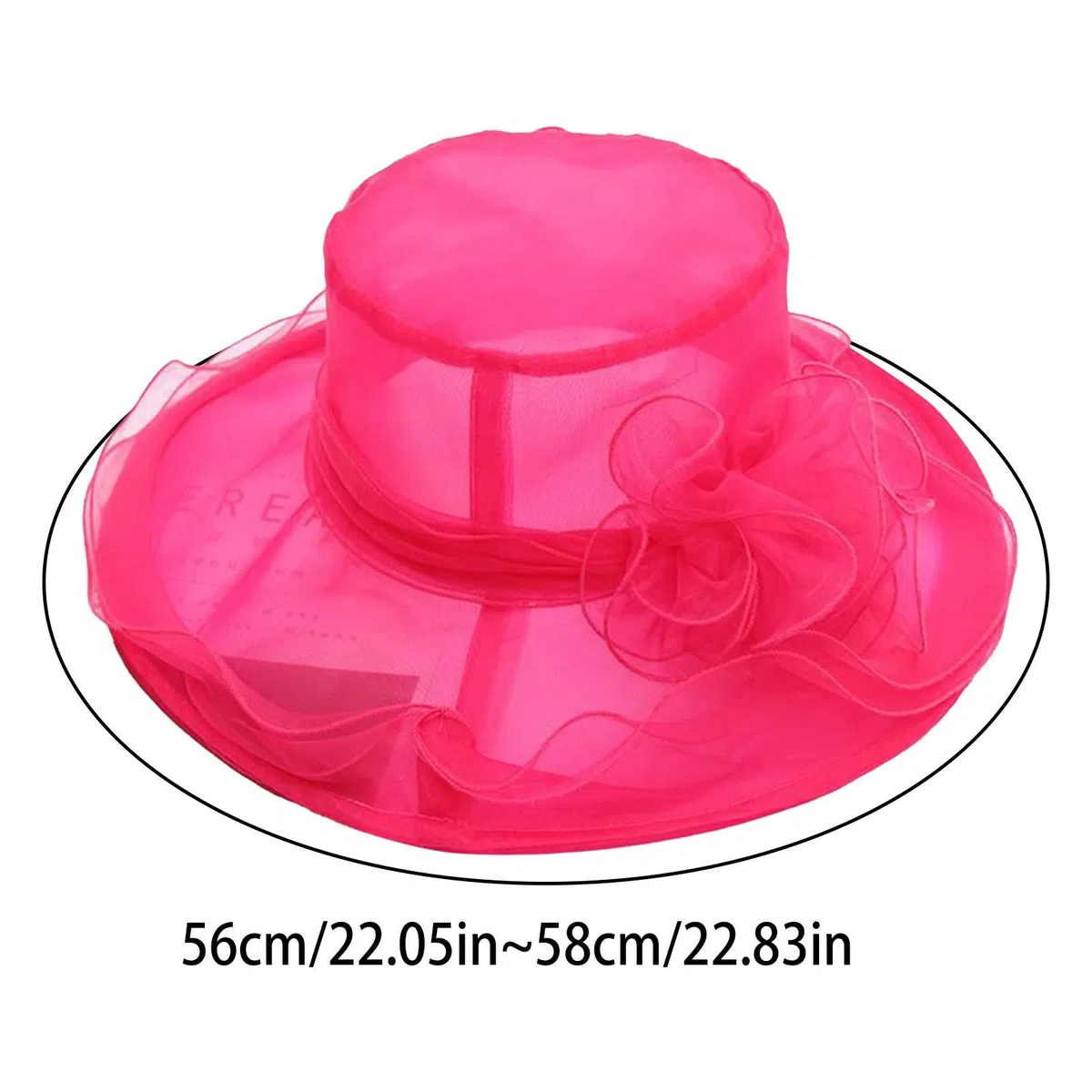 SRZYMJ Kentucky Organza-Derby-Hut für Damen, Braut, Hochzeit, Kirche, Teeparty, breite Krempe, Sommer-Sonnenkappe Sonnenhut Damen Große Krempe Fischerhut Für Trekking Sombrero Hut XXL